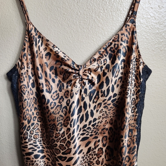 Morgan Taylor Intimates Womens Satin Leopard Print Slip Dress-Size M - Picture 2 of 6